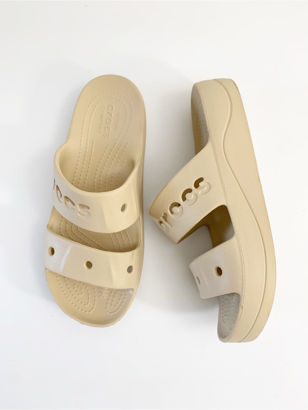 CROCS “Baya” Platform Chai Slide Sandals ~ W7